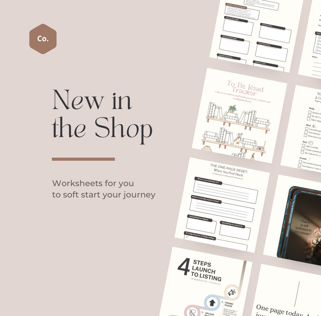 Hands-On Writing Workbook — Structure Your Story with Confidence Mockup of the Hands-On Writing Workbook by Carlisha Writes & Co., showing a digital tablet display with structured writing prompts, welcome message, and a cover image featuring hands typing—designed to help authors go from idea to manuscript.