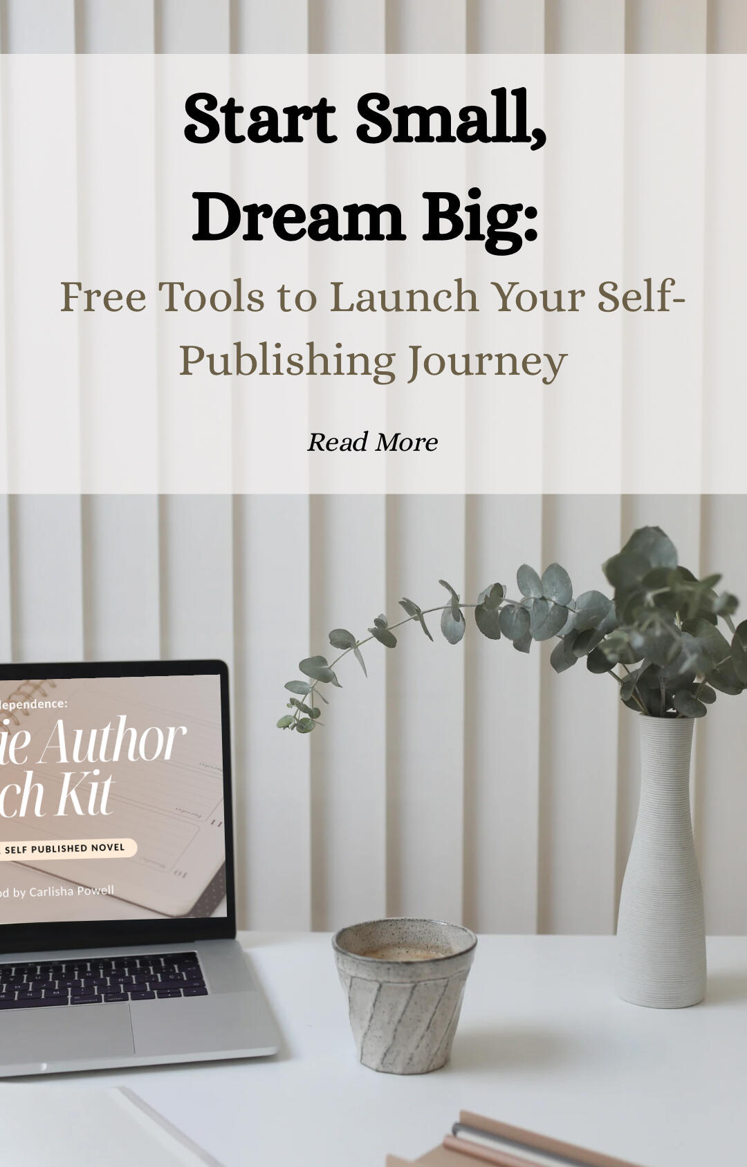 Cozy writing desk with plants, notebooks, and laptop in natural sunlight — quiet writing nook for reflective creativity,cozy writing nook, writer desk inspiration, natural light creative space, plant-filled writing desk